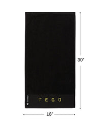 Tego Cotton Performance Sports Towel 100 Gsm - Gym, Work Out, Fitness Towel (Black)