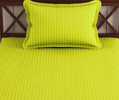 Single Elastic Fitted Bedsheet With 1 Pillow Covers - 30 X 72 Inches, Yellow | Breathable & Wrinkle Free, Soft Touch Print Sheet