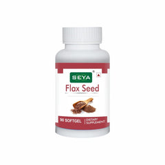 Seya Flaxseed Softgel Capsule, Health Supplement Natural Source Of Omega 3, 6, 9, For Heart, Brain, Immunity, Skin, Hair, Eyes, Anti - Inflammation | 90 Softgel 150gm 0.3lbs