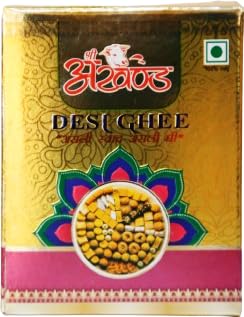 Organic Desi Ghee By Shri Akhand | Rich In Vitamins A, D, E & K Healthy Desi Ghee Good For Sweets | (500ml) 16.9 Ounce | Box Pack