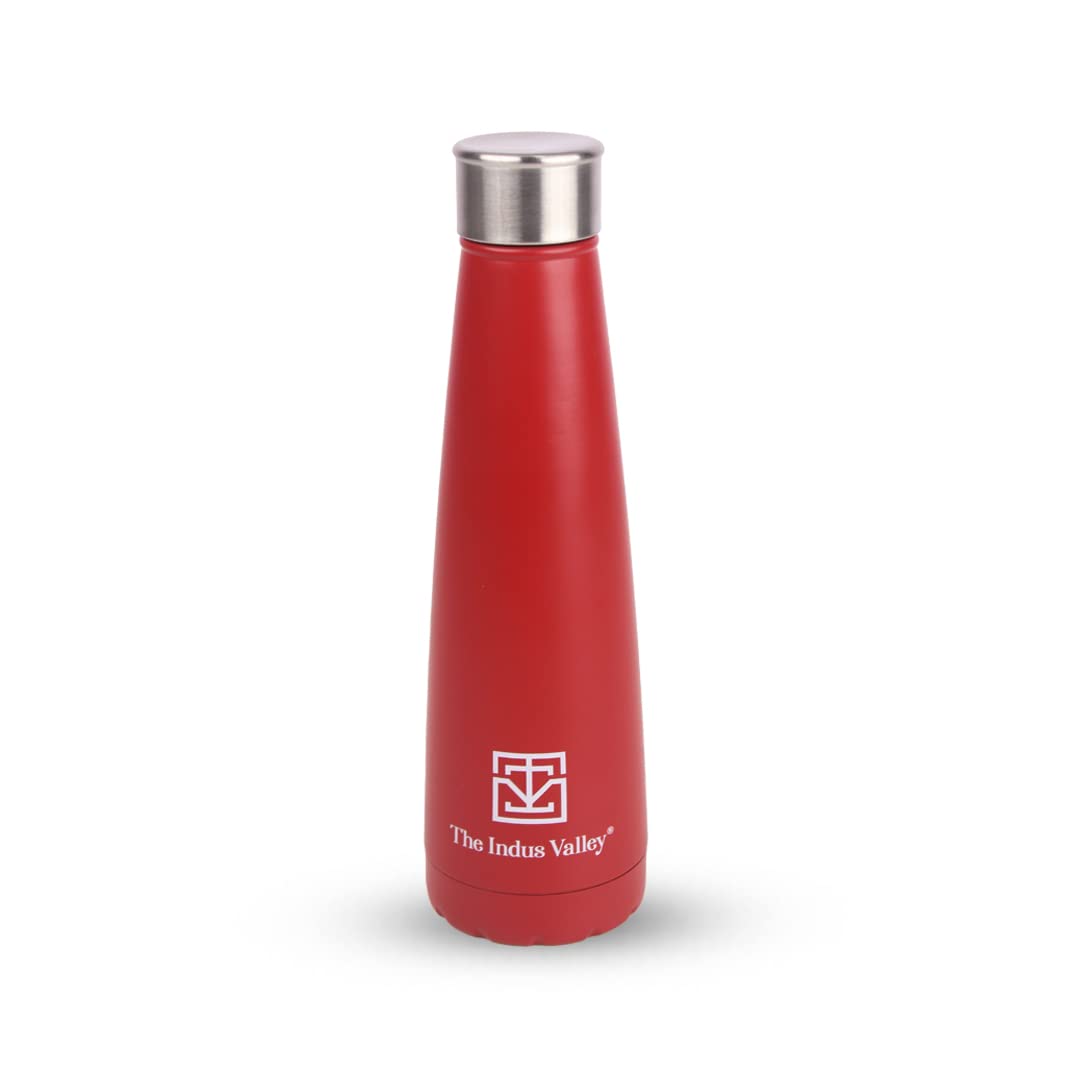 Pro-Hydro Vacuum Insulated Stainless Steel Narrow Mouth Bottle For School, College, Office - Red, 500ml | Double Walled, Hot & Cold Temperature, Leak Proof, BPA-Free