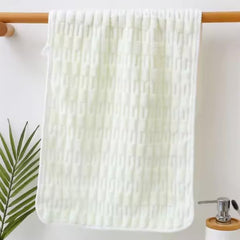 HomeCloud Korean Bath & Face Towel 400 Gsm | Plush Soft & Luxury Towel Set With Hanging Loop | 3x Softer Than Cotton Towels | Set Of 2 (Boxes White)