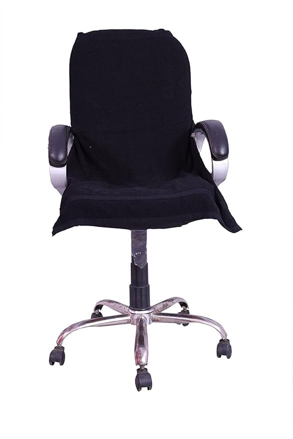 Vvip Home 100% Cotton Luxary Office Chair Towel 550 Gsm (Black)