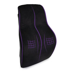 Memory Foam Pillow, Back Support, For Office Chair, Black - 45 X 41 X 12 Cm | Car Seat Back Support, Velvet Finish, Lightweight, Full Back Support, For Back Pain Relief - Pack Of 1
