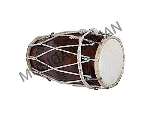 Dholak Half Rassi Sheesham Wood Carry Bag Bolt Tuned - Nickel Plated Bolts & Nuts Used Goat Skin | Dholak For Festivals, Wedding, Satsang - Very Easy To Tune