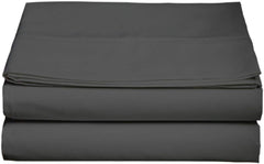 100% Cotton Double Bedsheets King Size - 108 X 108 Inches, Dark Grey | 750 Thread Count Sateen Finish Luxuries - Ideal For Guest Room, Hotel Quality | 1 Piece Bed Sheet