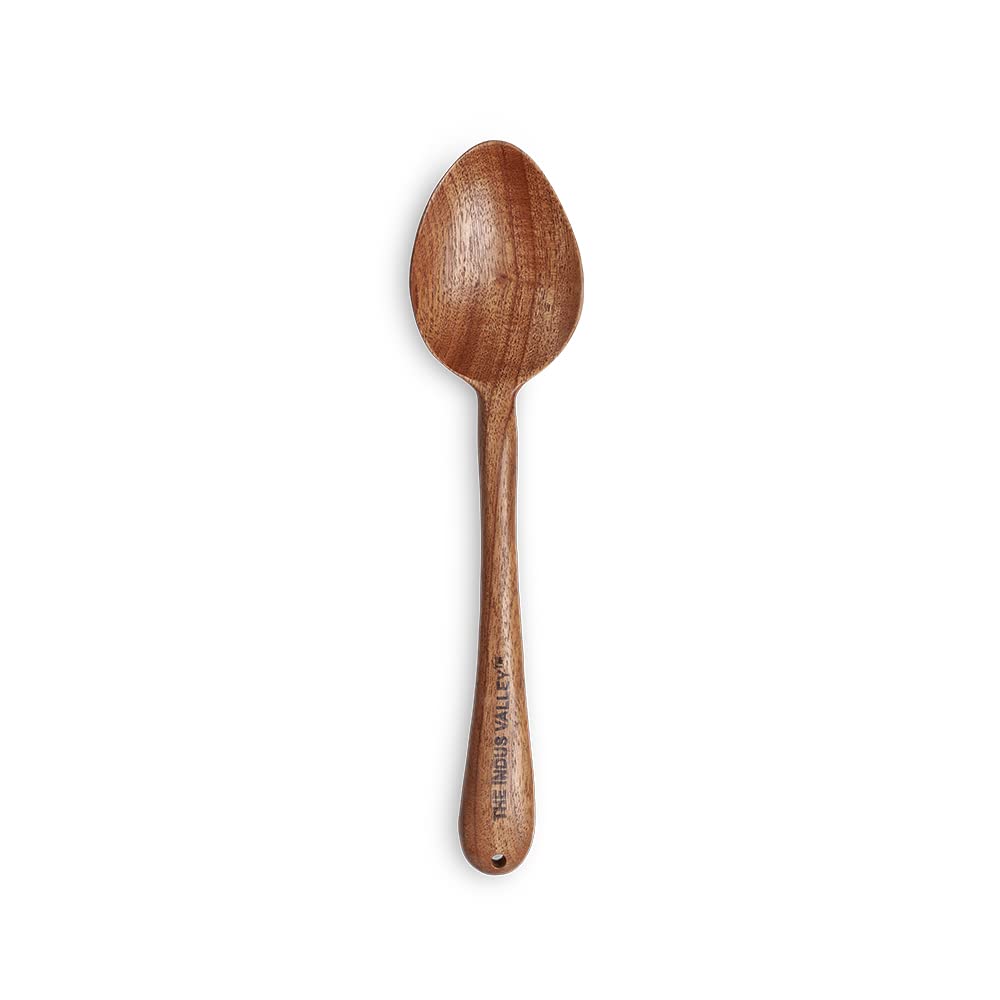 Brown Neem Wooden Spatula For Cooking, Sauteing, Stirring, Mixing, Serving Food & Gravy, 26.5 Cm, 40 Gm, Neem Wood, Brown - Set Of 1 Spatula