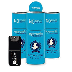 Royal Swag Ayurvedic & Herbal Cigarette, Mint Flavour Smoke Tobacco Free Cigarettes With Shot - (15 Sticks, Shot -1)