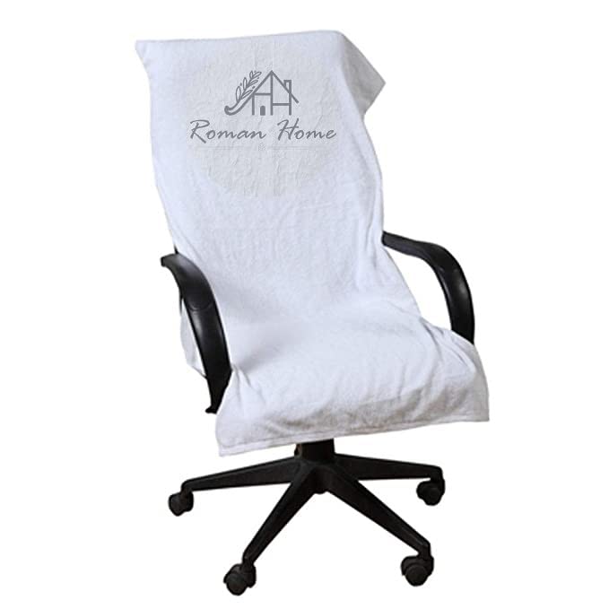 Roman Home Solid Large Luxury All Car Seats & All Office Chair Towel With Tie Knot & Elistick 450 Gsm - (White)