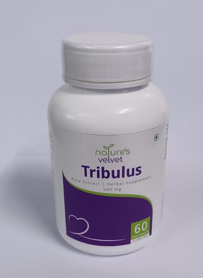 Nature's Velvet Tribulus Gokshura Pure Extract 500mg, Tribulus Terristris Pure Extract | 60 Veg Capsules 100gm 0.2lbs