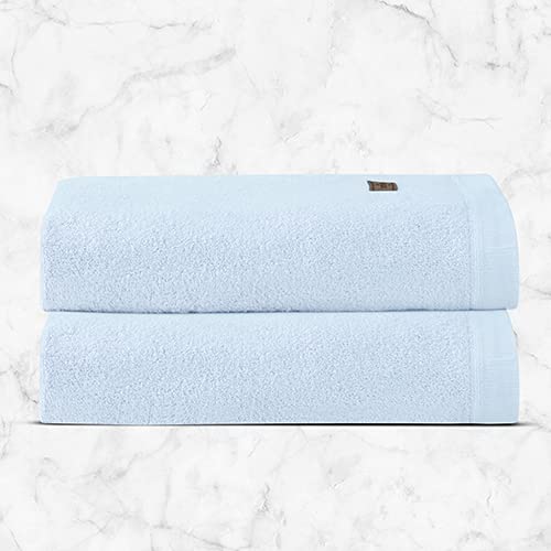 Spread Spain Bamboo Bath Towels 360 Gsm | Large Size Bamboo Bath Towel High Absorbent & Soft Bath Towel For Men & Women 2 Piece (Sky Blue)