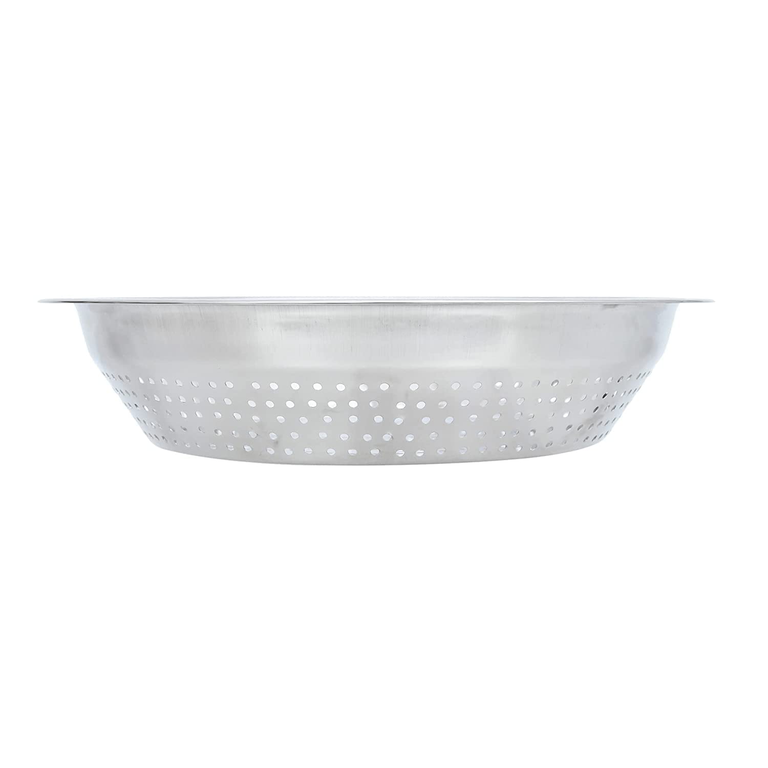 Silver Stainless Steel Rice Strainer - 14 Inches | Sieve, Chalni, Chalna For Wheat, Rice Etc. - Can Be Use As Fruit Basket, Vegetable Basket, Food Strainer