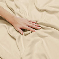 Premium Microfiber Plain Double Bedsheet With 2 Pillow Covers - Size 90 X 95 Inches, Ivory | 300 Thread Count - Double Bedsheet Perfectly Soft