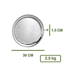 Stainless Steel Majestic Full Plate Set Of 6 Piece - Silver | Easy To Clean & Dishwasher Safe