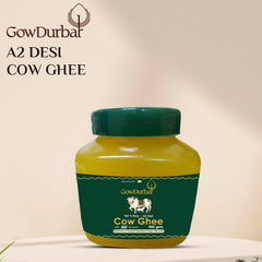 Pure Natural A2 Desi Cow Ghee By Gow Durbar | High In Vitamins A, D & Healthy Bilona Method Desi Cow Ghee Good For Strengthening Bones | (400ml) 13.5 Ounce | Jar Pack