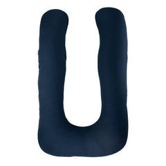 Pregnancy Pillow, U Shaped Pillow, Maternity Pillow For Sleeping - Navy Blue | 100% Cotton Pillow For Pregnant Mothers With Breathable & No Heat Fabric - Full Body Support For Better Sleep