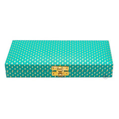 Designer Premium Mdf Wedding Box/Cash Box, Shagun Box, Decorative Box, Money Box, Gaddi Box 20 X 9 X 4cm, Colour - Turquoise , Style - Elegant