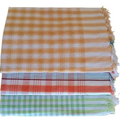 Mystte Handloom 100% Pure Cotton Bath Checks Towels 600 Gsm (Multicolor)- Pack Of 3