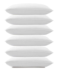 Microfiber Soft White Pillows, Pillows For Sleeping, King Size - 16x24 Inch | For Neck Support, Optimal Back & Head Support | For Long-Lasting Use - Pack Of 6