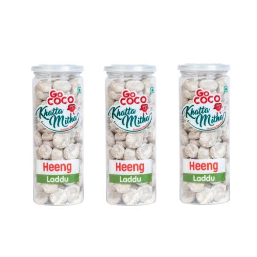 Go Coco Heeng Laddu Khatta Mitha Peda 660gm, (220gm *3) | Yummy Digestive Hing Laddu
