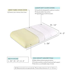 Memory Foam Pillow For Neck & Shoulder Pain Relief, White - King Size - 4 Inch | Cervical Pillow For Sleeping, Orthopedic Bed Pillow For Back & Stomach Sleepers, Medium Firm - Pack Of 1