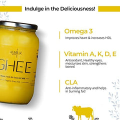 Natural Premium A2 Gir Cow Bilona Desi Ghee By Aumilk | Rich In Nutrients Healthy Desi Cow Ghee Good For Boost Immunity | (250ml) 8.4 Ounce | Jar Pack