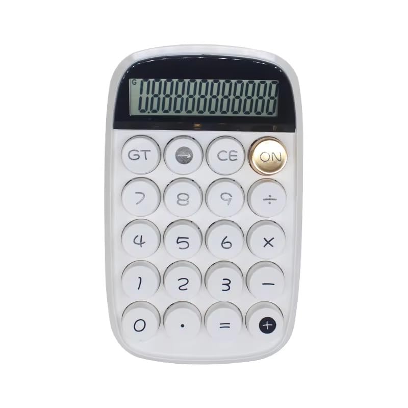 Onprix 10-digit Scientific Mechanical Calculator Large LCD Display Office Calculators Cute Calculator Desktop Financial Office Calculator (14.8 X 9.2 Cm) (White)