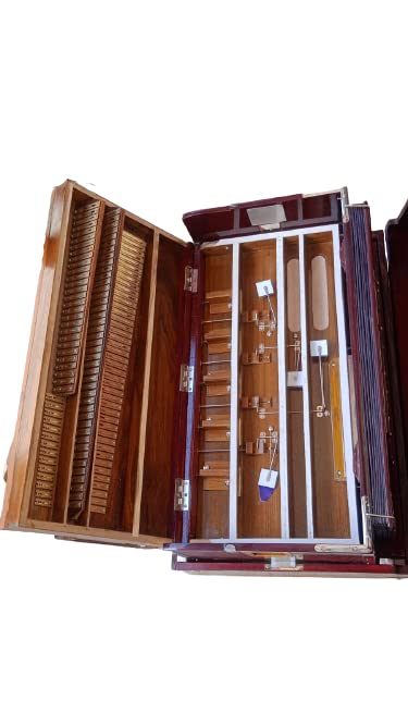 Harmonium Musical Instruments 3.75 Octave, 9 Scale Changer (With Coupler) | Box Harmonium With 3 Set Of Pali Tana Reeds (Bass - Male & Female)