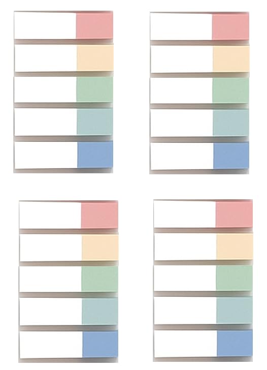 Colorful Sticky Book Index Tabs, Transparent Writable Page Markers, Multicolor - 400 Pcs