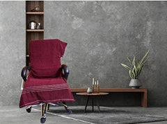 Ck Creation Cotton Big Size Solid Luxury Office Chair Towel With Tie Knot 1100 Gsm (Maroon) - 2 Pcs