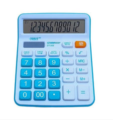 Adoere Solar & Battery Operated Calculator With 12-digit Large LCD Display & Buttons For School, Home, And Office (Ot-333) (Blue)