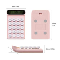 Mechanical Switch Calculator, Handheld For Daily And Basic Office,10 Digit Large LCD Display (Pink)