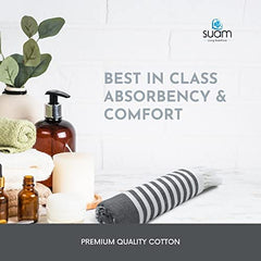 Suam Suntails Luxury Pure Cotton Towels 400 Gsm | Absorbent, Quick Dry Super Soft | Ideal For Bath, Beach, Swimming & Travel | Standard Size (Black & Grey Set), 250 Tc