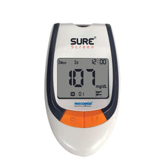 Niscomed Sure Screen Glucose Blood Sugar Testing Monitor With 75 Strips Glucometer (White) | Pain Free Testing Monitor