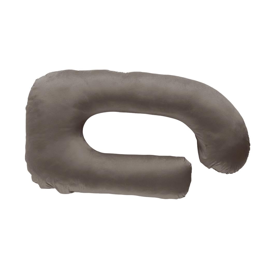 Pregnancy Pillow, G Shaped Pillow, For Pregnant Women, Charcoal Grey | Maternity Pillow For Pregnant Mothers | Velvet Cover, Full Body Support For Better Sleep, Pillow For Back Support