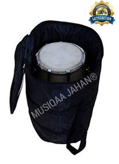 Dholak Half Rassi Sheesham Wood Carry Bag Bolt Tuned - Nickel Plated Bolts & Nuts Used Goat Skin | Dholak For Festivals, Wedding, Satsang - Very Easy To Tune