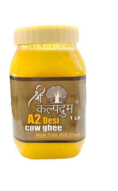 Premium A2 Desi Cow Ghee By Shree Kalpadruma | Pure Cow Ghee For Better Digestion & Immunity Good For Boost Immunity | (1 Litr) 33.8 | Jar Pack