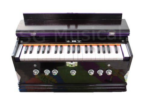 Musical Instrument Harmonium - 7 Stopper, Double Bellow, Two Reeds (Base- Male), 39 Smooth Conditioned Keys | Two Side Carry Handle