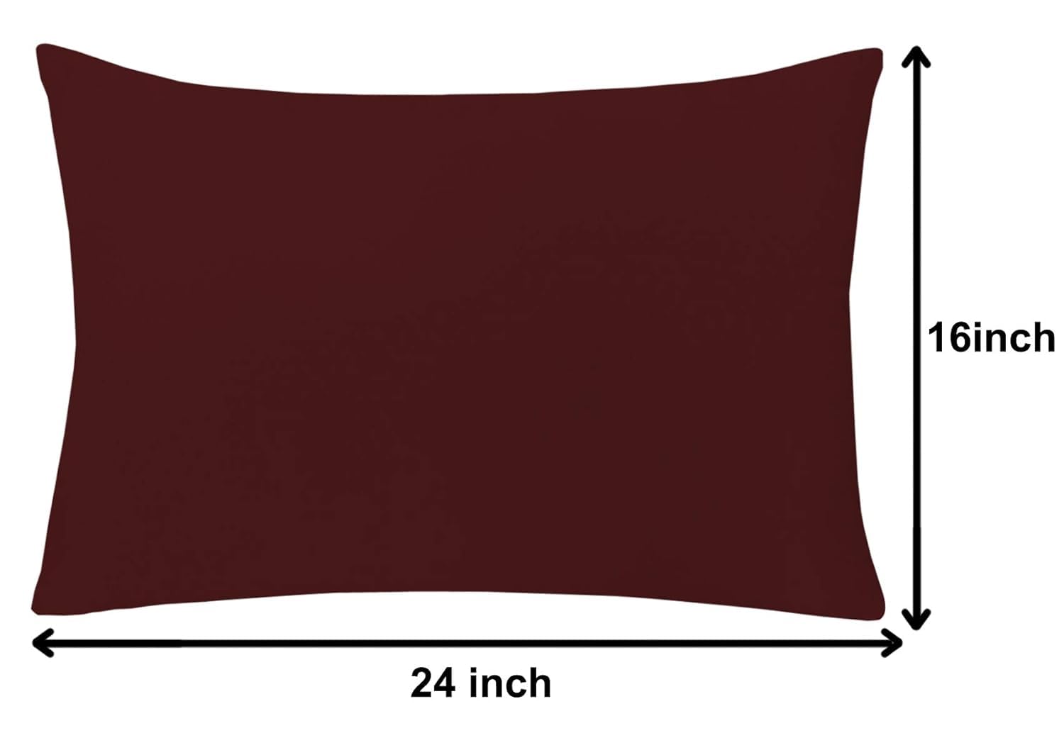 Microfiber Pillow Cushion Filler, Luxurious Pillow Filler, Brown, 16 X 24 Inch | Cushion Pillow Filler For Home Décor, Bedroom, Bed | All Season Comfort & Flawless Aesthetics - Pack Of 2