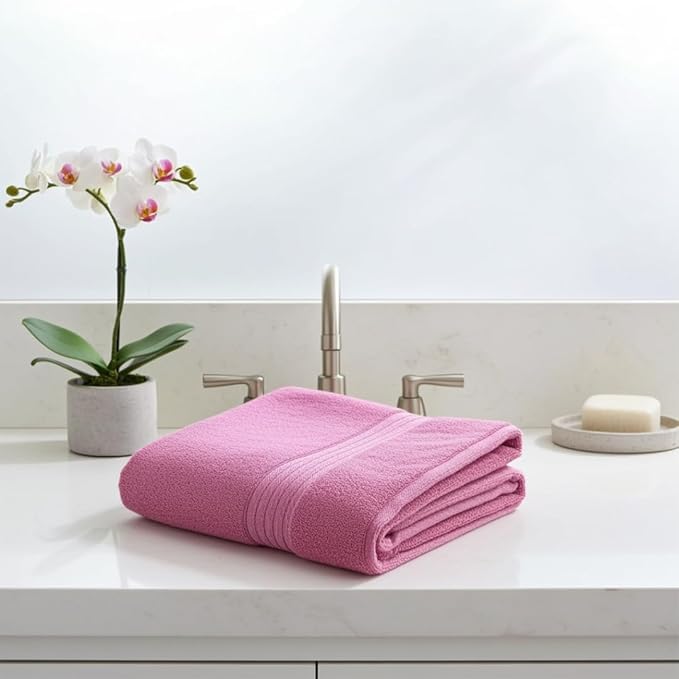 Dermoxie The Soft Comfort Air Rich 100% Cotton Bath Towels 500 Gsm | Premium Bathroom Collection Bath Towel (Rani Pink)