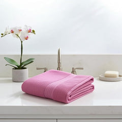Dermoxie The Soft Comfort Air Rich 100% Cotton Bath Towels 500 Gsm | Premium Bathroom Collection Bath Towel (Rani Pink)