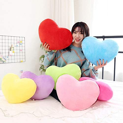 Heart Pillow, Heart Shape Throw Pillow, For Kids Room, Yellow - 11 X 11 Inch | Fluffy Heart Decorative Pillows, Cute Plush Pillow, Home Decorative For Living Room, Girls Bedroom, Washable