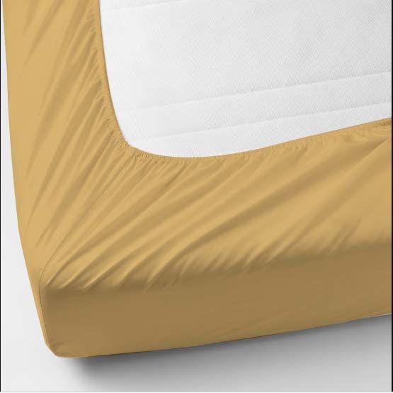 Stripes Double Fitted Bedsheet With 2 Pillow Covers - 72 X 75 Inches, Beige | Comfort & Luxury With Bedsheet | Soft & Comfortable Surface