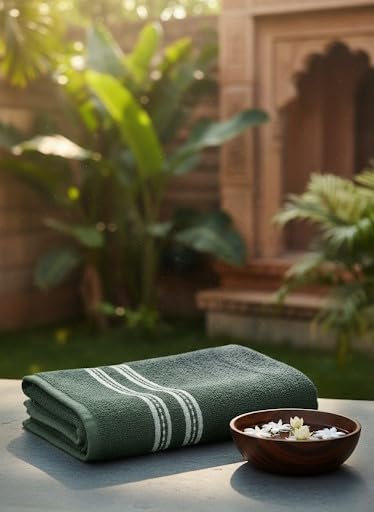 Lavone Premium Cotton Bath Towels 450 Gsm (Olive Green) - Pack Of 1