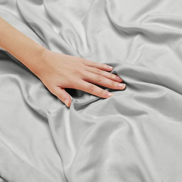 Pure Microfiber Double Bed Bedsheet King-size With 2 Pillow Covers - 90 X 95 Inches, Light Grey | 300 Thread Count Bedsheet For King Size Bedsheet