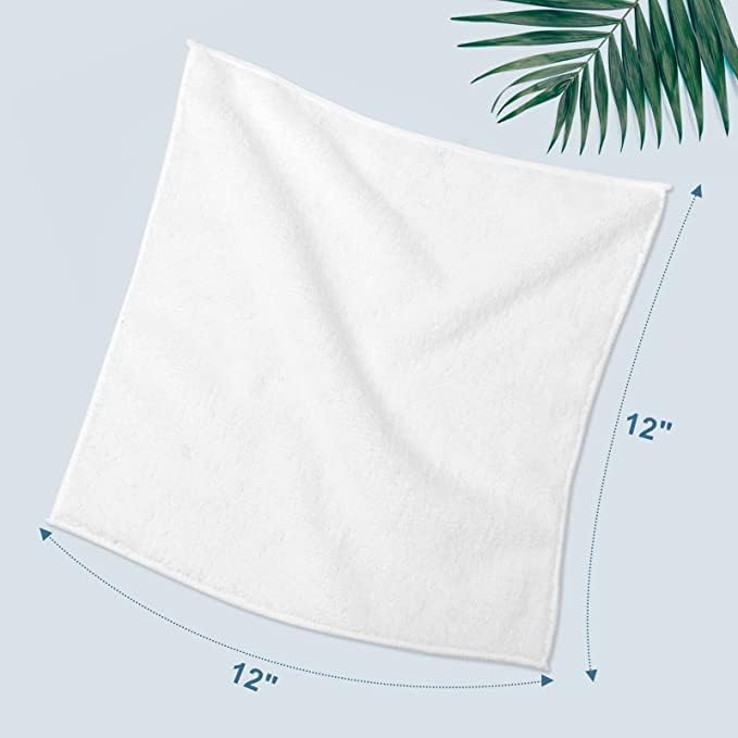 Jenny Denial 100% Cotton Soft Face Towel 1300 Gsm | Super Absorvent & Quick Dry - Pack Of 10 Pcs (White)