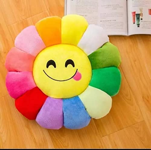 Emoji Smiley Cushion Pillow For Sofa Chair, Printed Velvet Cushion, Yummy - 16 X 16 Inches | Emoji Pillows Cushion For Kids Bed Room | Soft Printed Cushions With For Gift - Pack Of 1