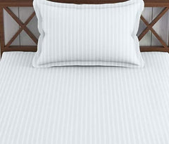 Single Elastic Fitted Bedsheet With 1 Pillow Covers - 30 X 72 Inches, White | Breathable & Wrinkle Free, Soft Touch Print Sheet