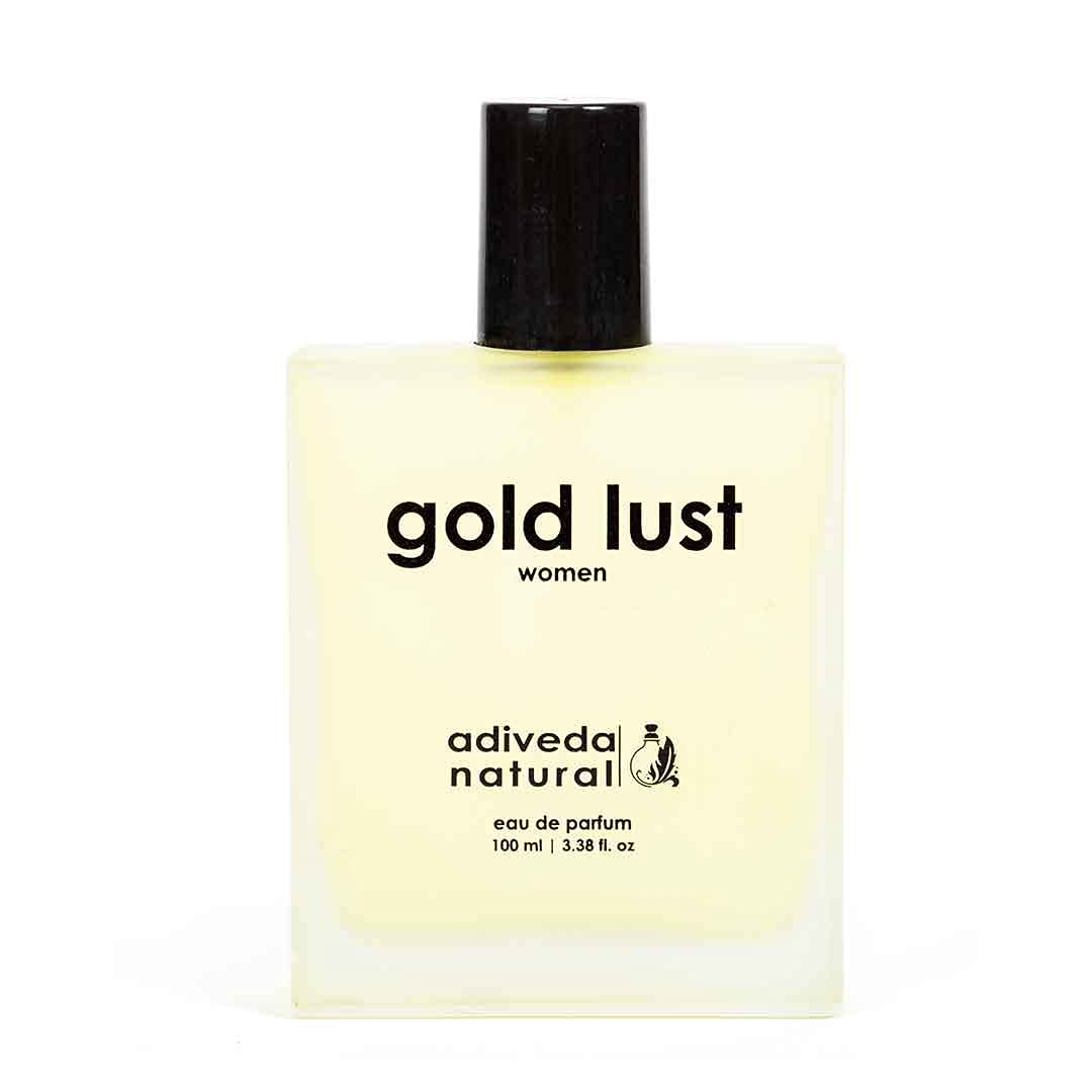 Adiveda Natural Gold Lust Eau De Parfum 100ml 3.38 Fl.oz. | Fresh Woody Perfume For Women