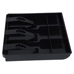 Slot Case Drawer, Counter Case Plastic Case Cash Register Box Cashier Coin Drawer Box Cash Drawer Tray 3 Slot Cash Tray, 24.6x24.4cm/9.68x9.60 In, Colour - Black